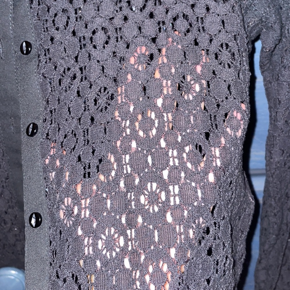 Lace Button Down